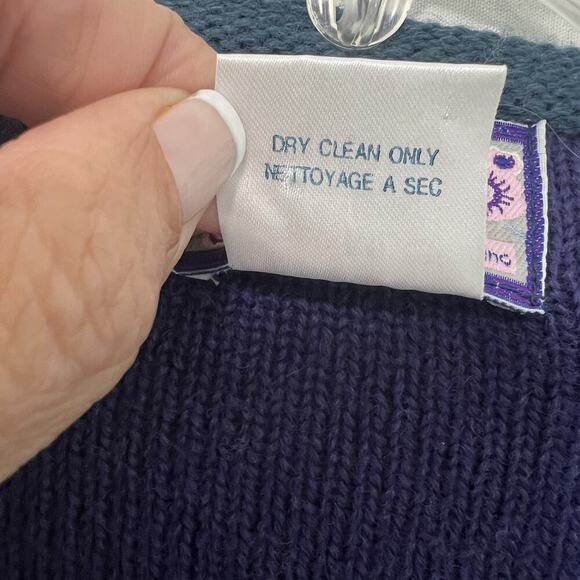 VTG April Cornell Cardigan Sweater Womens M / L Wool Knit Patchwork Embroidered - Picture 8 of 12